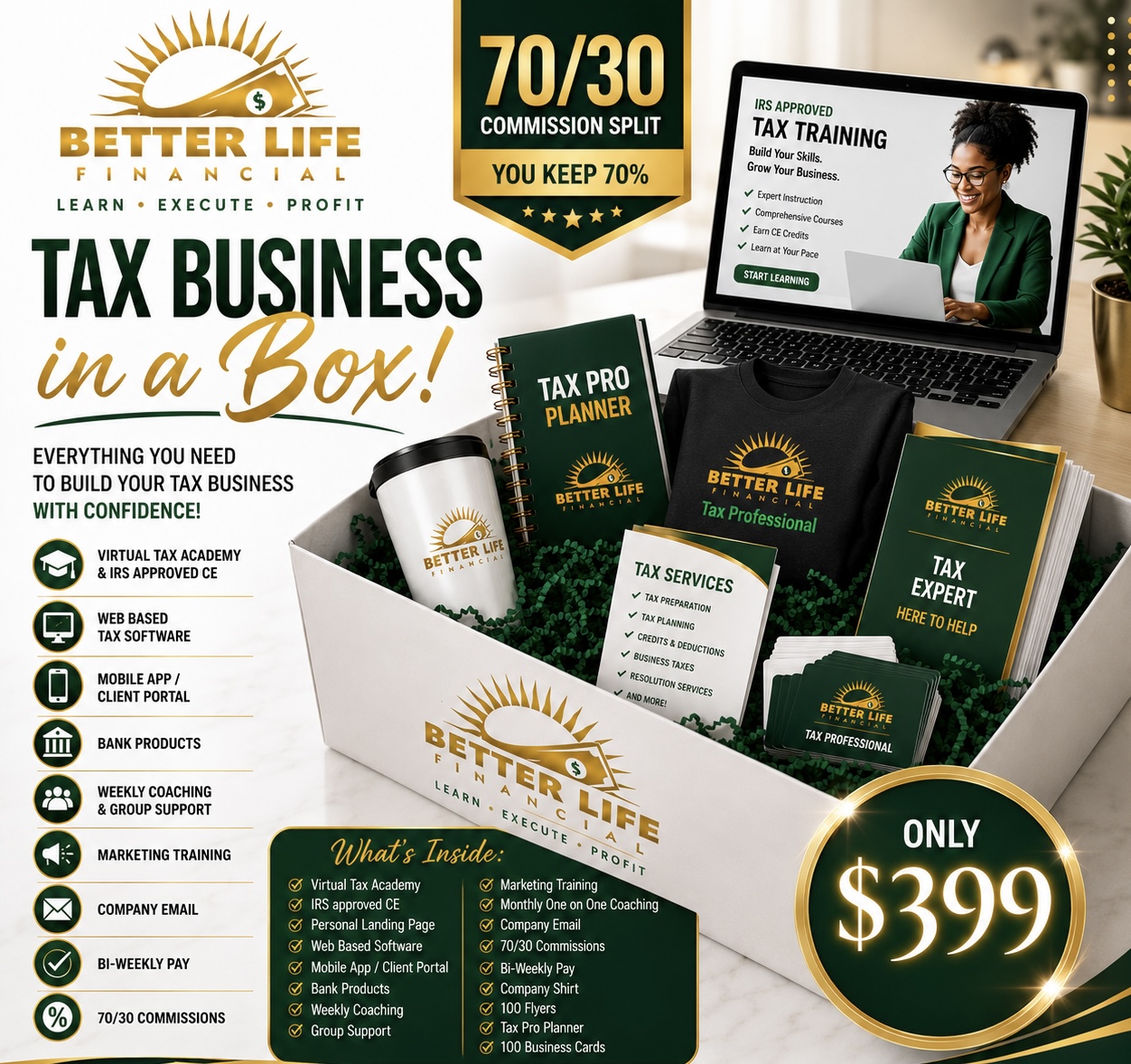 70/30 Business Builder Tax Business in a Box flyer